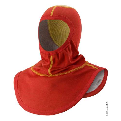 Red flame-retardant hood SAFLEX H20EK1 for firefighters